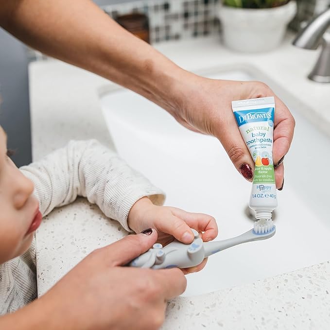 Dr. Brown’s Otter Toddler Toothbrush, Soft Bristles with Suction Cup for Storage, BPA Free, Ages 1-4, 1-Pack