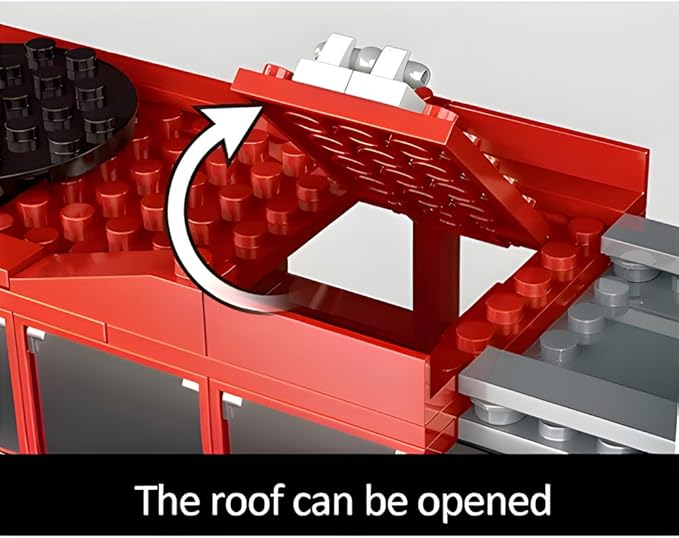 City Ladder Fire Truck Building Blocks Set (711 pcs) Fire Station Firetruck Bricks Collectible Fire Engine Building Kit Model Gift for Boys and Girls Adults Christmas and Birthday