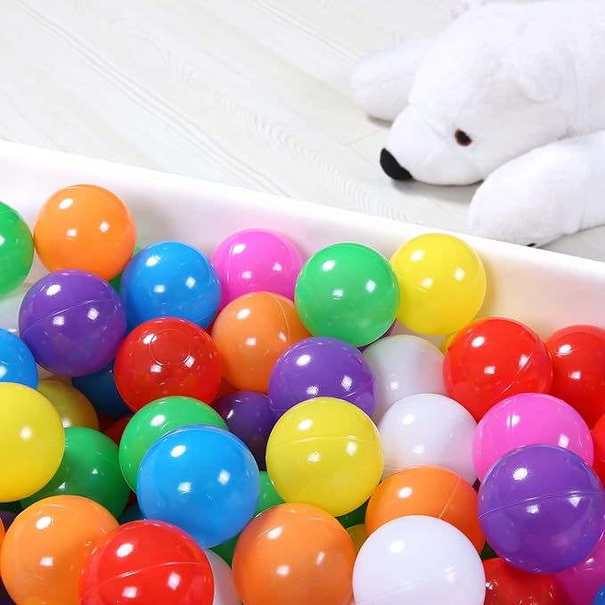 GOGOSO Balls for Ball Pits, Plastic Ball Pit Balls for Toddlers 1-3 Phthalate Free BPA Free for Baby Playpen Toys 8 Colors, 100counts 2.15inch Pelotas