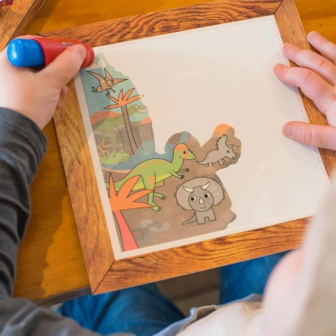 Tiger Tribe: Magic Water Painting World - Dinosaurs - 4 Reusable Cards, Scene Reveal, Mess-Free Water Coloring, Seek & Find Activities, Kids Ages 1+