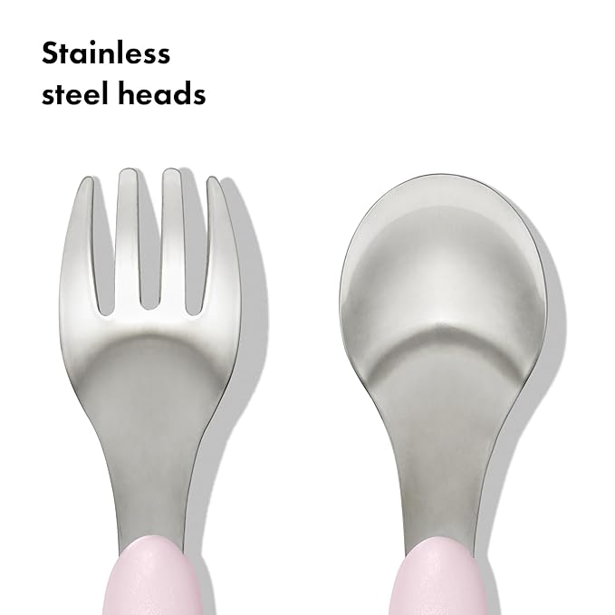 OXO Tot Fork and Spoon Set - Blossom