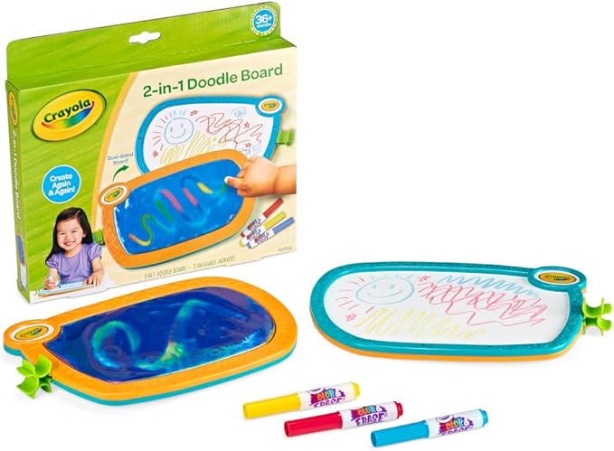 Crayola 2-in-1 Doodle Board, Toddler Drawing Board, Kids Drawing Tablet, Travel Activity, Toddler Learning Toy, Gift for Toddlers, 3+