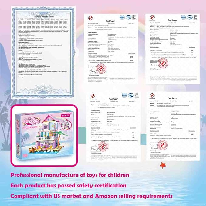 Seaside Villa Building Set 573 Pieces Toys for Girls Building Blocks House Toys Beach Villa Construction Toys Holiday Cottage Building Bricks Toys for Girls Age 6+