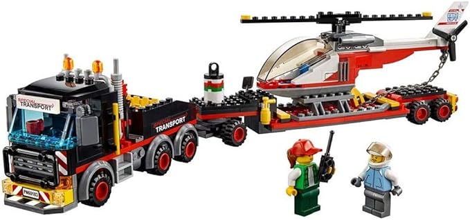 EGO City Heavy Cargo Transport 60183 Toy Truck Building Kit with Trailer, Toy Helicopter and Construction Minifigures for Creative Play (310 Pieces)