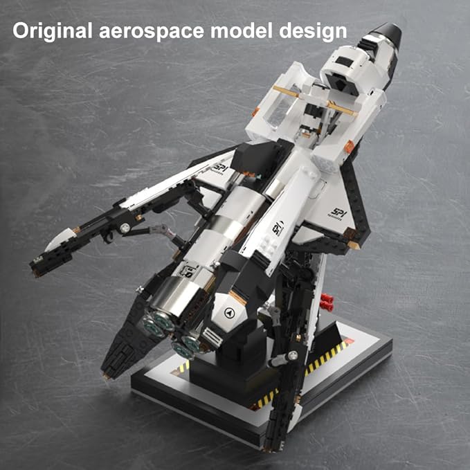 kowkis Space Shuttle Building Blocks Kits,Creative Collectible Display Spaceship Model Building Sets, Present Toy for Adults, T2001(1274 Pcs)