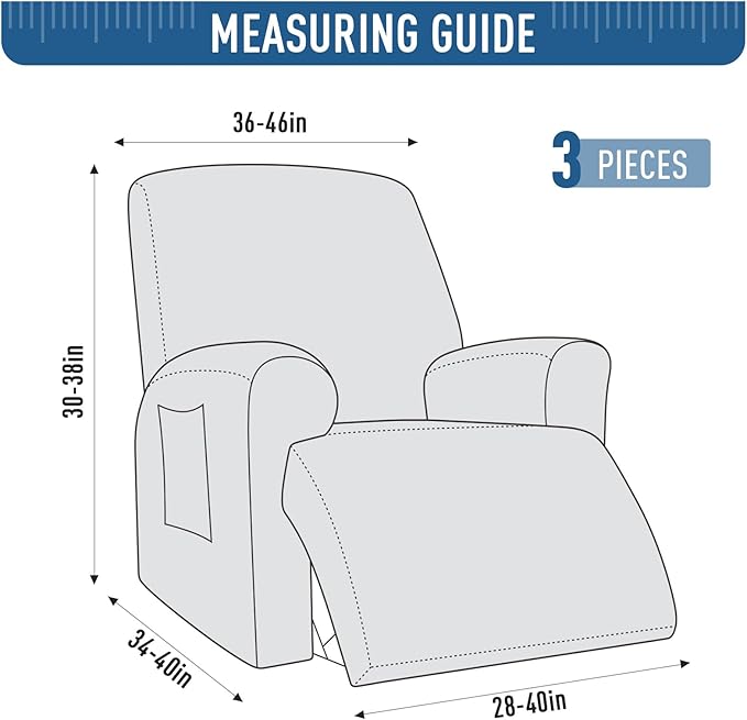 TAOCOCO Oversized Recliner Cover Stretch Recliner Chair Covers, Jacquard Reclining Chair Cover, Furniture Protector Sofa Slipcovers Couch Covers with Elastic Bottom for Kids, Pets(Brown)