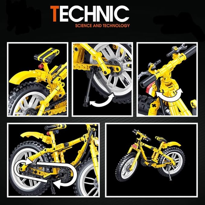 ENHANA Motorcycle Building Blocks Bike Cycle Compatiable with Tech Set Mountain Bike Building Kit Toy STEM Educational Bike Building Set for 6-10 Years Old Boys