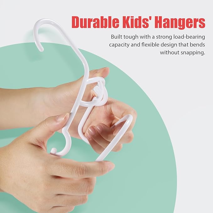 Baby Hangers 60 Pack Plastic Kids Hangers, White Toddler Hangers Baby Clothes Hangers for Closet, Infant Hangers for Nursery Boys and Girls