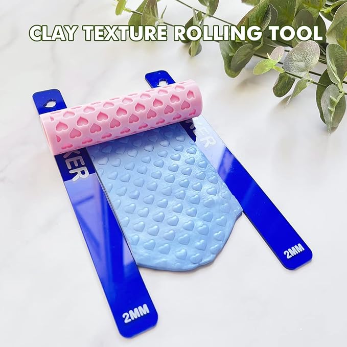 KEOKER Polymer Clay Depth Guide Set, 4 Size for Polymer Clay Thickness,Thickness Rolling Gauge, Roller Depth Guide, Depth Guide Polymer Clay