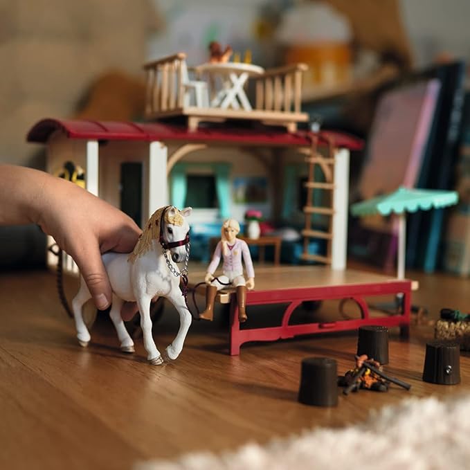 Schleich Horse Club 95-Piece Horse Set for Girls and Boys Ages, Camper for Secret Club Meetings Playset with Doll and Horse Toys