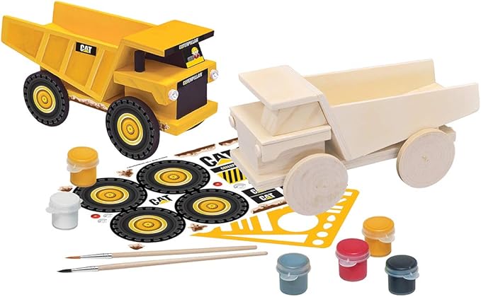 Works of Ahhh... Craft Set - Caterpillar Dump Truck Wood Paint Kit