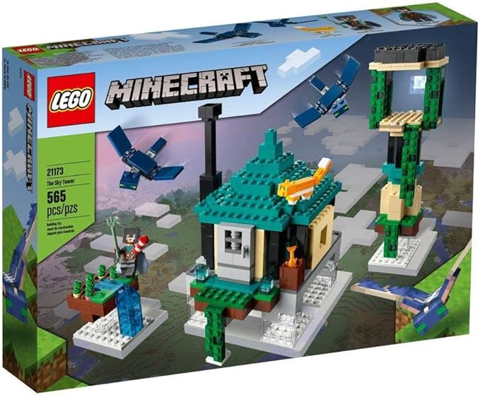 LEGO Minecraft The Sky Tower 21173 Fun Floating Islands Building Kit Toy with a Pilot, 2 Flying Phantoms and a Cat; New 2021 (565 Pieces)