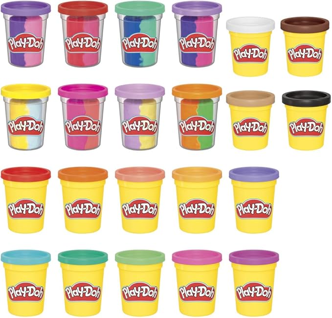 Play-Doh 22 Pack Ultimate Color Variety, Bulk Assorted Colors, 2 & 4 Ounce Modeling Compound Cans, Kids Arts & Crafts, Preschool Toys for 2 Year Old Girls & Boys & Up (Amazon Exclusive)