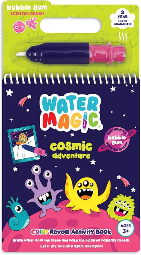 Water Magic - Patented Gourmet Scented Reusable Water Reveal Activity Books - No Mess, All Fun by Scentco (Cosmic Adventure and Creatures)