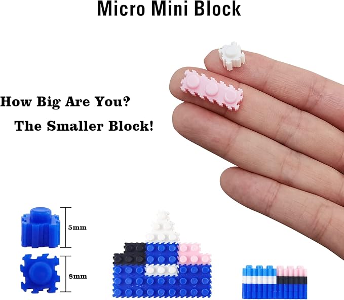 Building Bricks 2000+ Pieces Set - 3D Puzzles Classic Cartoon Characters Building Blocks - Micro Building Block for Boys Girls & Adults (BluePro)