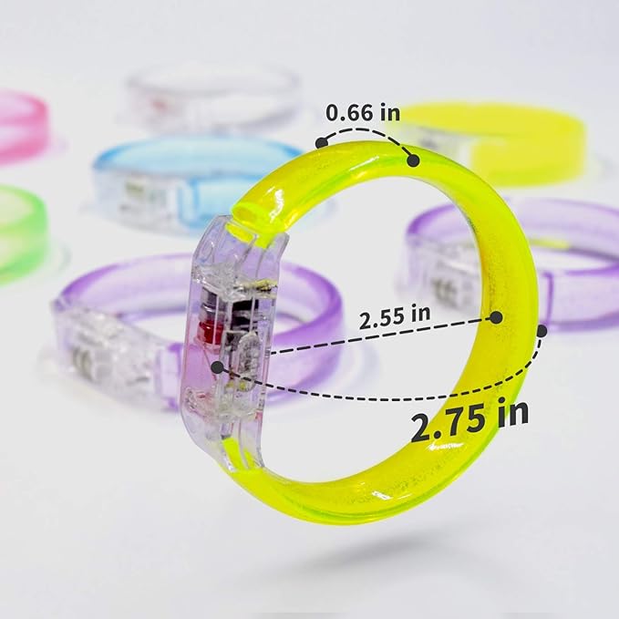 14pcs Glow Bracelets with 14pcs Spare Batteries Glow in The Dark Bracelets Toys for Party Favors