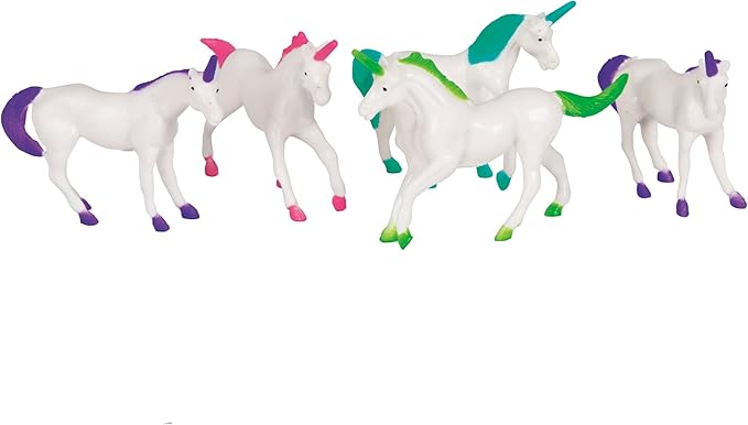 Unique Plastic Unicorn Figurine Favors | Assorted Colors | 8 Pcs