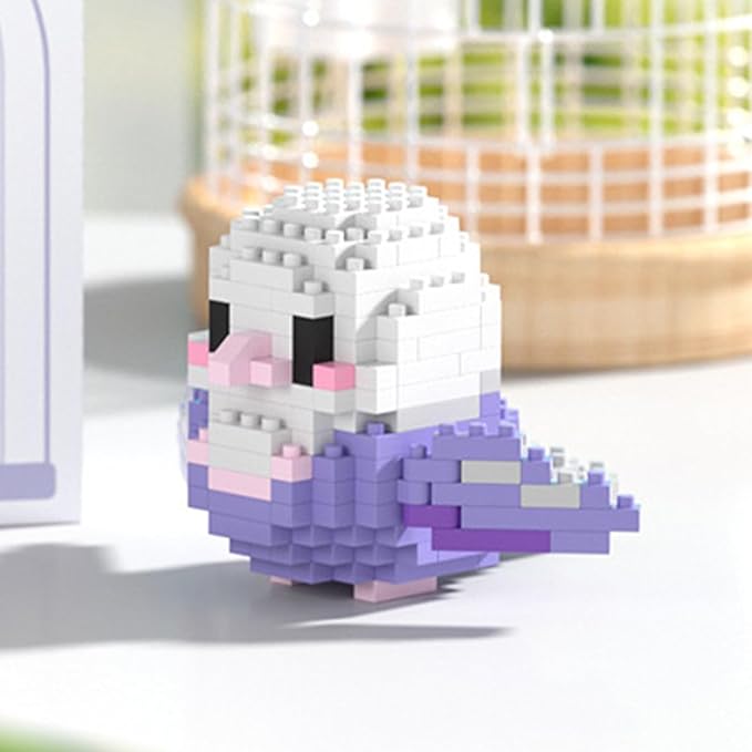 Birds Building Blocks for Adults Mini Building Blocks Birds Building Bricks Toy Micro Block Building Set Gift for Kids and Adults-232 PCS(Purple Cockatiel)