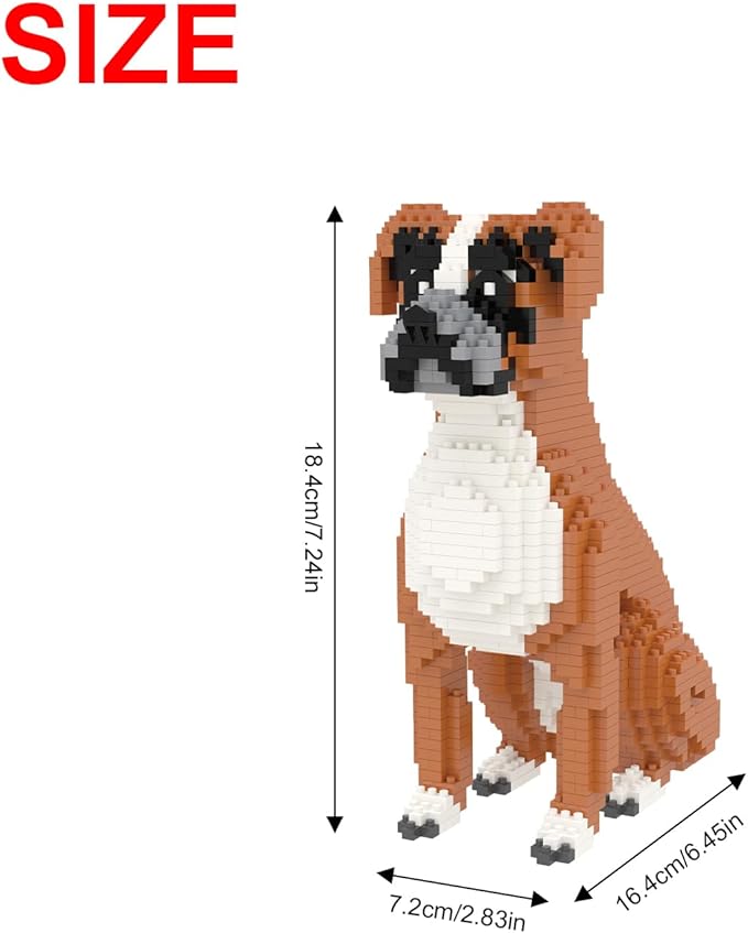 Larcele Micro Dog Building Blocks Mini Pet Building Toy Bricks, 1061 Pieces KLJM-02(Boxer)