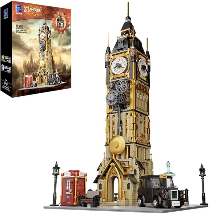 BRICKKK Architecture Big Ben Building Set - Steampunk Clock Tower Construction Kit for Adults and Teens, Famous Landmarks London Model, Collectible Building Bricks Toys