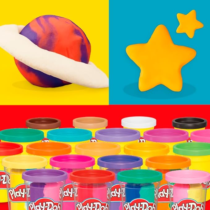 Play-Doh 22 Pack Ultimate Color Variety, Bulk Assorted Colors, 2 & 4 Ounce Modeling Compound Cans, Kids Arts & Crafts, Preschool Toys for 2 Year Old Girls & Boys & Up (Amazon Exclusive)