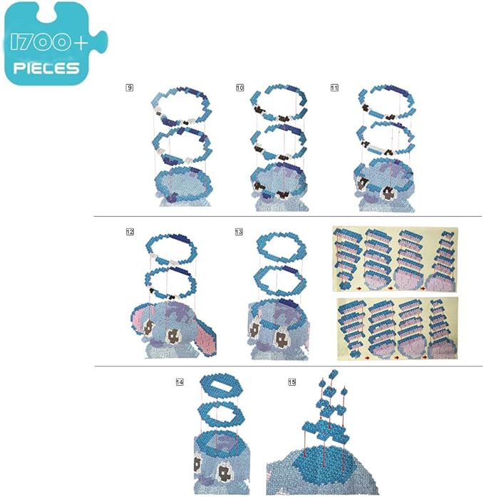 Building Bricks 1700+ Pieces Set - Classic Cartoon Characters Building Blocks - Mini Building Block for Boys Girls & Adults (Blue)