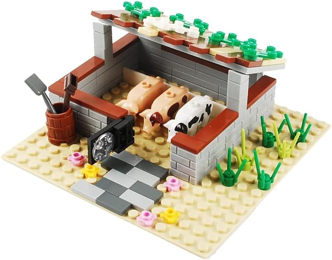 Farm Field Set Building Blocks Plant Animal Crops Building Bricks Kit DIY Building Set Compatible All Major Brands (#C)