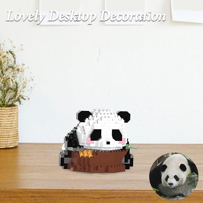 Mini Building Blocks, Party Favors- Micro Blocks Panda Toy for Kids 13 14 15 16+, Mini Blocks Building Sets for Adults, Easter/Birthday for Teens(554 PCS) (Laid-Back Panda)