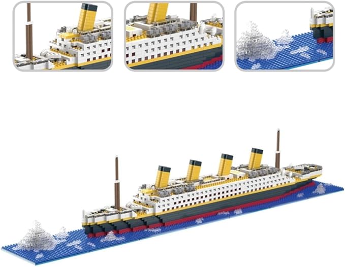 Architecture RMS Titanic Cruise Ship Model Construction Set, 1880 PCS, Building Blocks, Micro Blocks, Mini Bricks for Adults and Teens