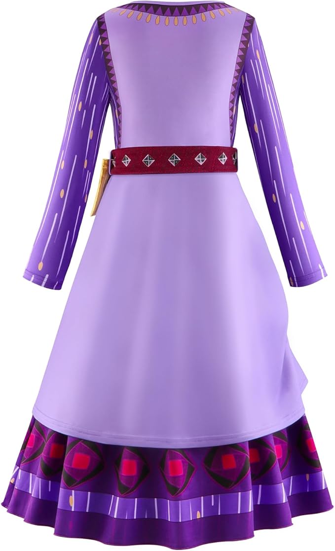 Vermeyen Wish Asha Costume Dress for Girl,Princess Costume Kids Dress Halloween Christmas Costume Cosplay Party Outfit