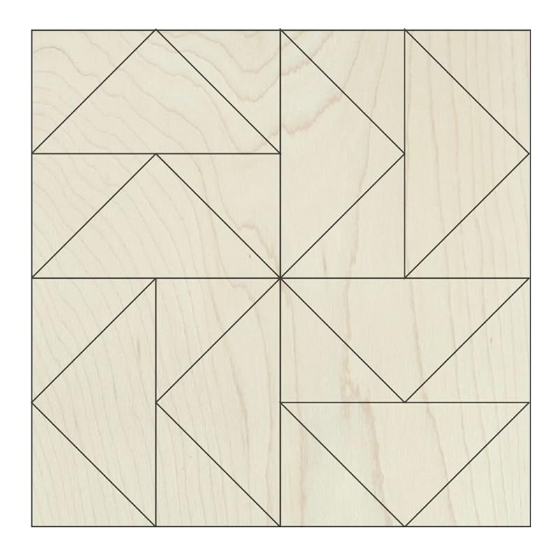 Unfinished Barn Quilt Square Wooden Sign, Country Decor Canvas Quilts Blocks (9 inches, Flying Geese)