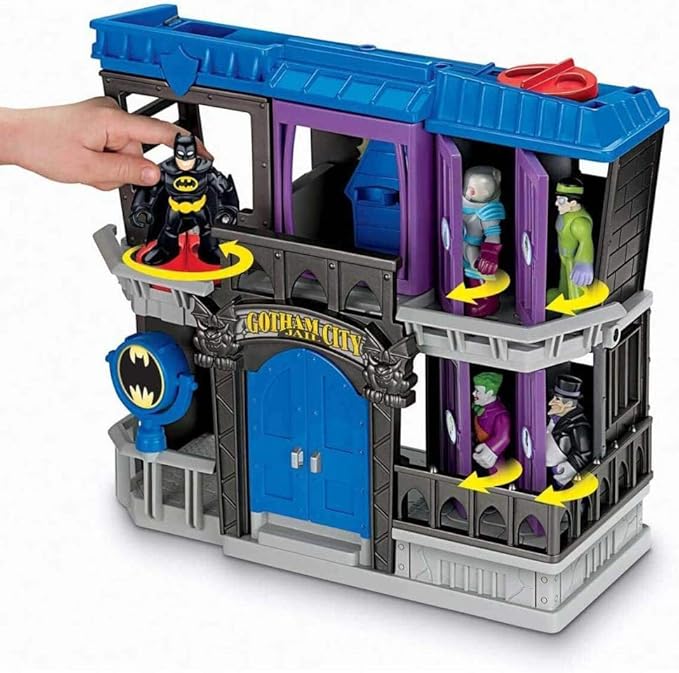 Fisher-Price Imaginext DC Super Friends Gotham City Jail Playset with Batman and Bane Figures for preschool kids ages 3-8 years