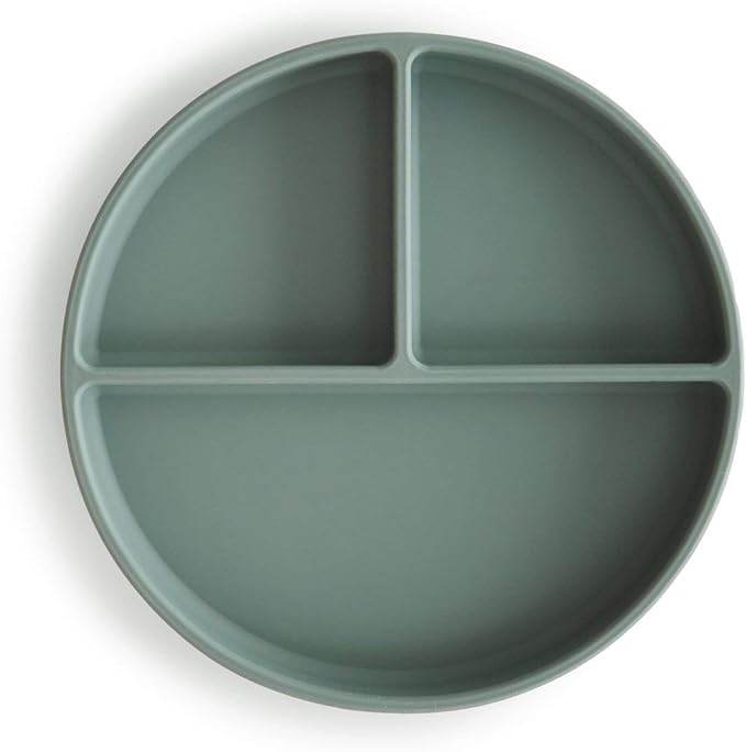 mushie Silicone Suction Plate | BPA-Free Non-Slip Design (Cambridge Blue)