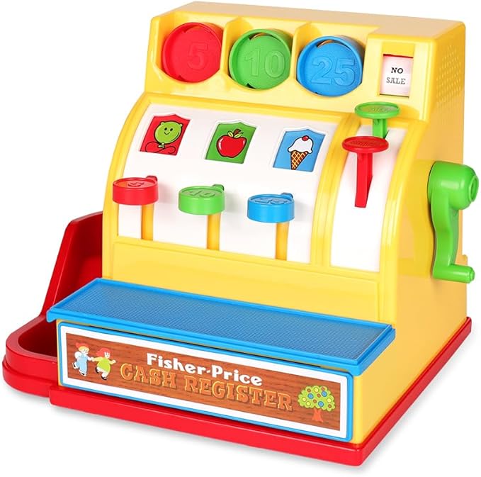 Fisher-Price Classics - Retro Cash Register - Great Pre-School Gift for Girls and Boys, Kids and Toddlers, birthday gift, Christmas, holiday, Ages 2+