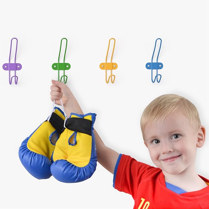 Kids Wall Coat Hooks for Girls and Boys for Jackets Hats Backpacks Robes and Towels - Children Colorful Wall Mounted Hanger Hooks for Nursery Bedroom and Bathroom - Set of 10
