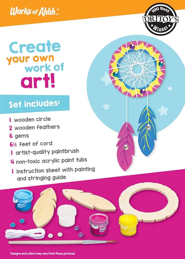 Works of Ahhh Mini Craft Set - Dream Catcher Build & Paint Family Craft Set
