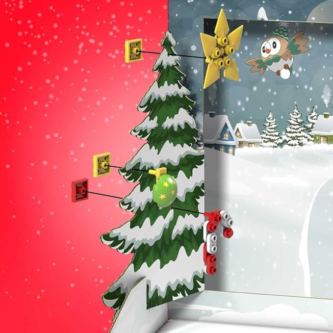 MEGA Pokémon Building Toys Set, Holiday Calendar with 202 Pieces, 2 Poseable Characters and Accessories, for Kids