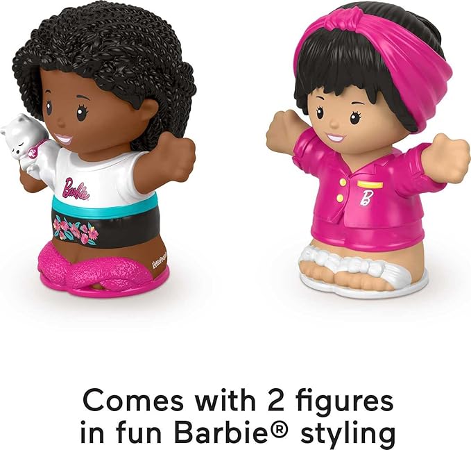 Fisher-Price Little People Toddler Toys Barbie Sleepover Figure Set with 2 Characters for Preschool Pretend Play Kids Ages 18+ Months