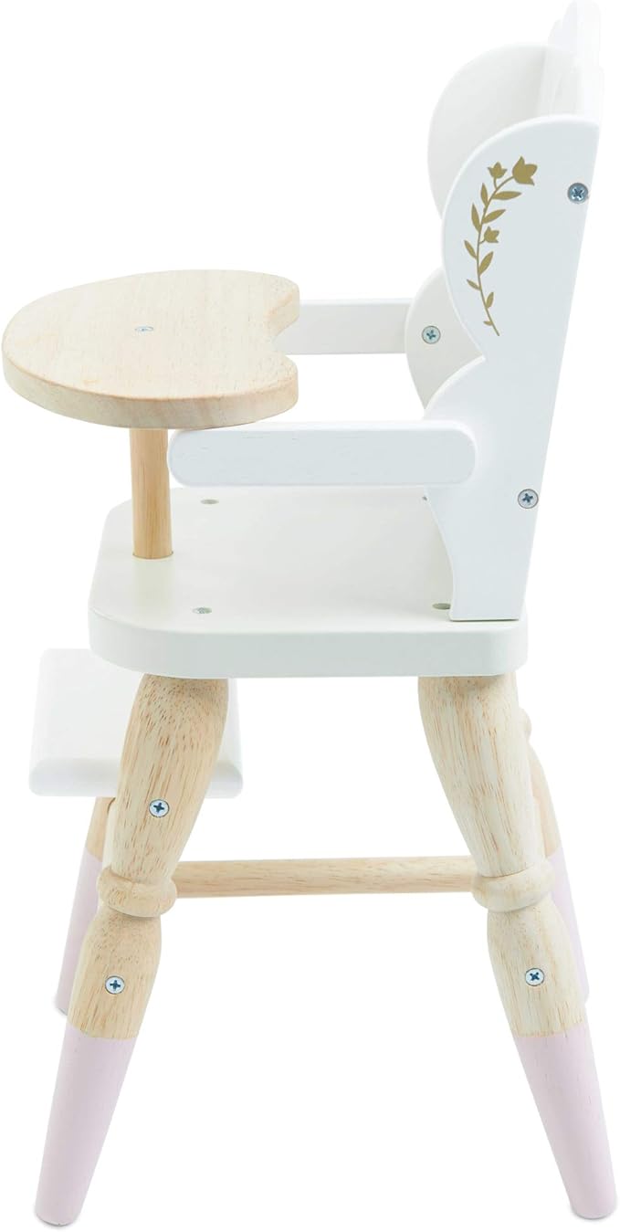 Le Toy Van - Educational Wooden Toy Role Play Beautiful Doll High Chair | Girls Pretend Play Toy Pram Playset - for Ages 3+ (TV601)