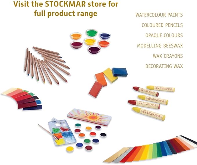 Stockmar Modelling Beeswax - 12 Beeswax Sheets of Assorted Colors - for Kids, Artists Looking for Waldorf Art Supplies, Non Toxic Beeswax, Non Drying Beeswax Modeling Wax for Homeschoolers
