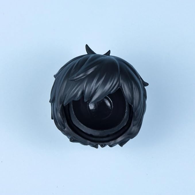 YMY No Makeup Doll Head DIY Blank GSC Face 1/12 Scale Head Doll Accessories for Obitsu 11（Boy-Black）