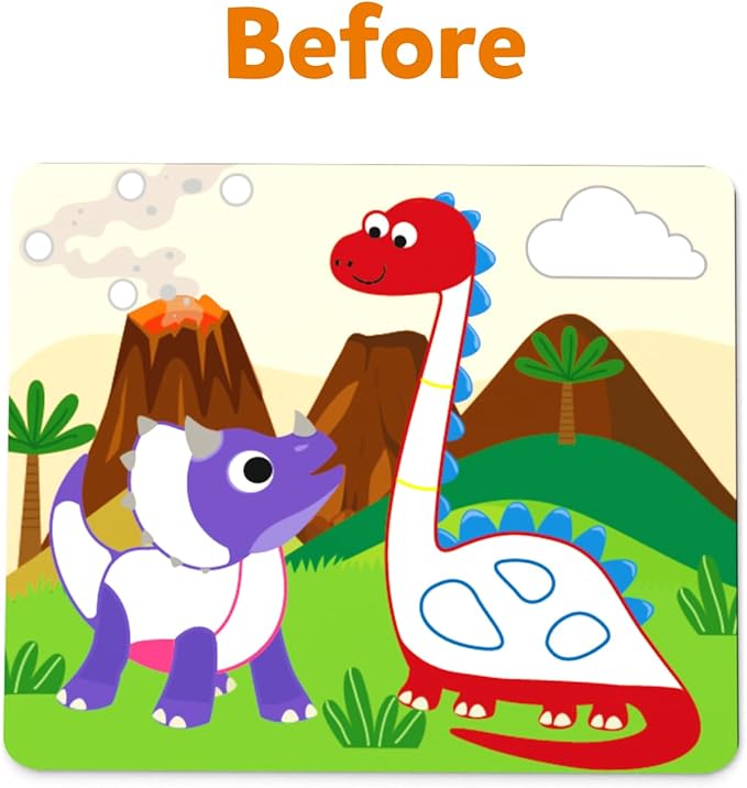 Skillmatics Art Activity - Dot It Dinosaurs, No Mess Sticker Art for Kids, Craft Kits, DIY Activity, Gifts for Boys & Girls Ages 3, 4, 5, 6, 7, Travel Toys for Toddlers