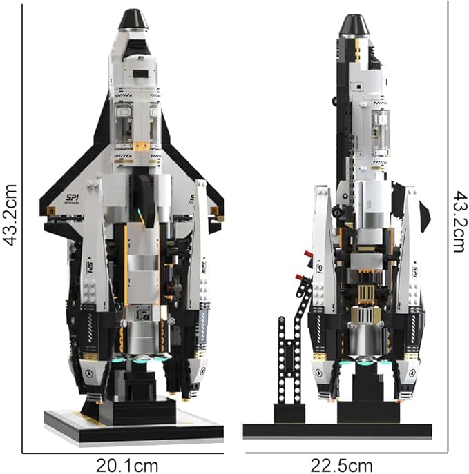 kowkis Space Shuttle Building Blocks Kits,Creative Collectible Display Spaceship Model Building Sets, Present Toy for Adults, T2001(1274 Pcs)