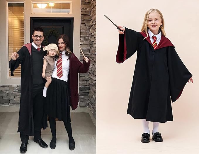 7 Pcs Wizard Glasses Tie and Necklace Set for Halloween Cosplay