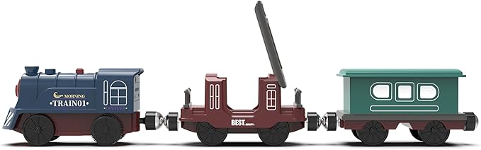 Battery Operated Train for Wooden Track, 3Pcs Motorized Train Toy for 3 4 5+Years Old Boy Girl Toddlers, Electric Trains Compatible with Thomas & Friends, Brio and Chuggington