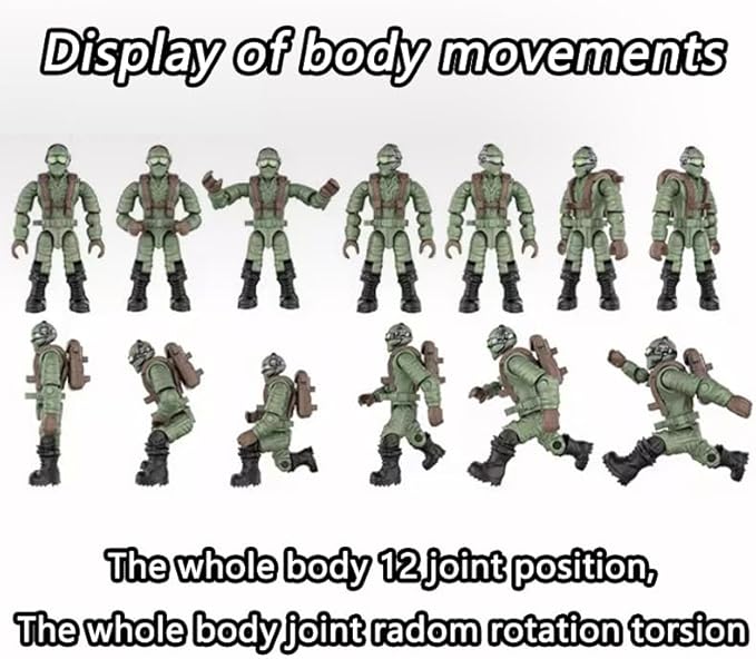 Random 6 PCS Thunder Special Forces Building Block Action Mini-Figures Blind Bags with Multiple Weapons Accessories Equipment Assembly Building Toys Party Favors for Boys