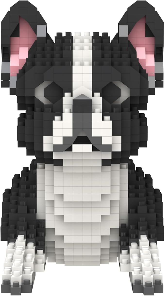 Larcele Micro Dog Building Blocks Mini Pet Building Toy Bricks, 812 Pieces KLJM-02(Boston Terrier)