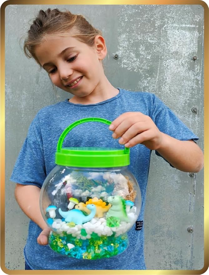 DIY Dinosaur Gifts for Boys, Kids Birthday Gifts Arts and Crafts for Boys Nightlight Terrarium Kit, Toys for Boys Age 3 4 5 6 7 8 9 10 11 12 Year Old