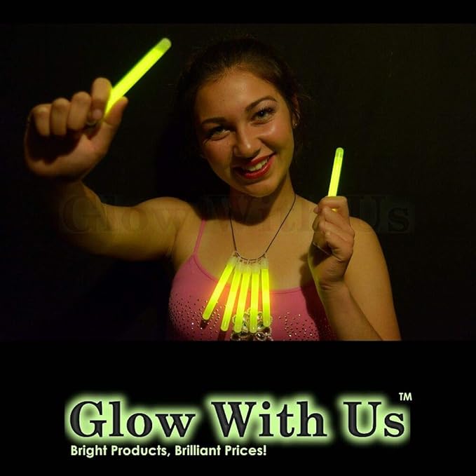 Glow Sticks Bulk Wholesale, 1000 4” Yellow Glow Stick Light Sticks. Bright Color, Kids Love Them! Glow 8-12 Hrs, 2-Year Shelf Life, Sturdy Packaging, GlowWithUs Brand…