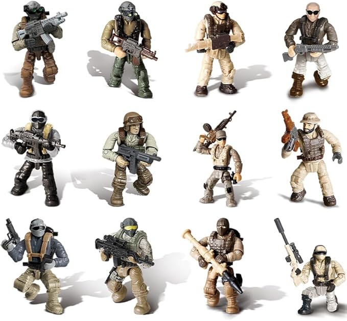 Random 6 PCS Thunder Special Forces Building Block Action Mini-Figures Blind Bags with Multiple Weapons Accessories Equipment Assembly Building Toys Party Favors for Boys